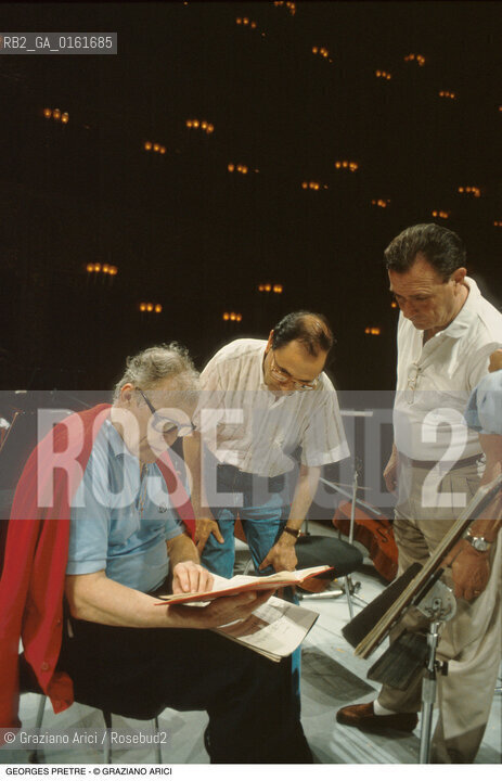 Caption: Nome: .PRETRE GEORGES.Descrizione: .MUSICA CLASSICA DIRETTORE DORCHESTRA/CON SPARTITI.Credit: ©Graziano Arici/Rosebud2 / Costo: .A.Nazione: .FRANCIA.Cittˆ: ..Data: .1994