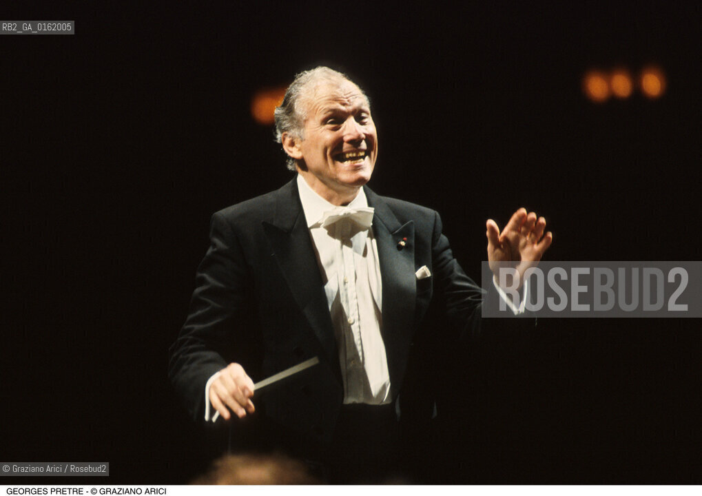Caption: Nome: .PRETRE GEORGES.Descrizione: .MUSICA CLASSICA DIRETTIRE DORCHESTRA/DIRIGE.Credit: ©Graziano Arici/Rosebud2 / Costo: .A.Nazione: .FRANCIA.Cittˆ: ..Data: .1992