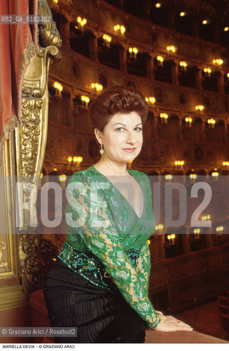 Caption: Nome: .DEVIA MARIELLA.Descrizione: .MUSICA CLASSICA CANTANTE LIRICA SOPRANO/NEL GRAN TEATRO LA FENICE.Credit: ©Graziano Arici/Rosebud2 / Costo: .A.Nazione: .ITALIA.Cittˆ: ..Data: .1995