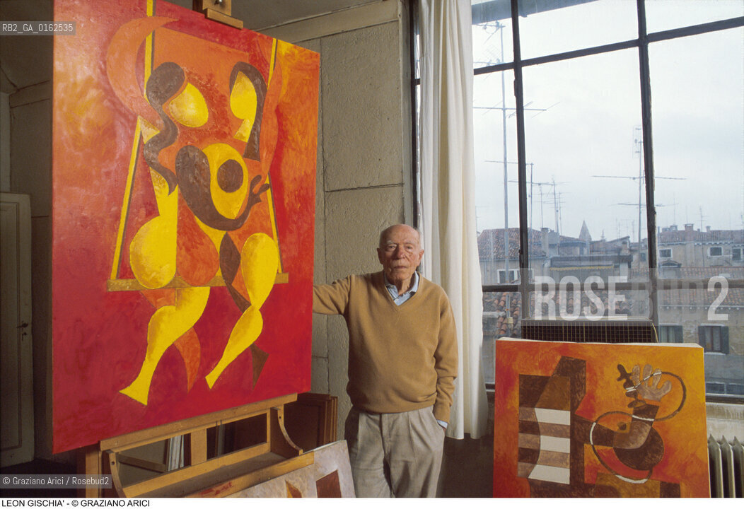 Caption: Nome: .GISCHIA LEON.Descrizione: .ARTE PITTORE / STUDIO.Credit: ©Graziano Arici/Rosebud2 / Costo: .A.Nazione: .FRANCIA.Cittˆ: ..Data: .1989