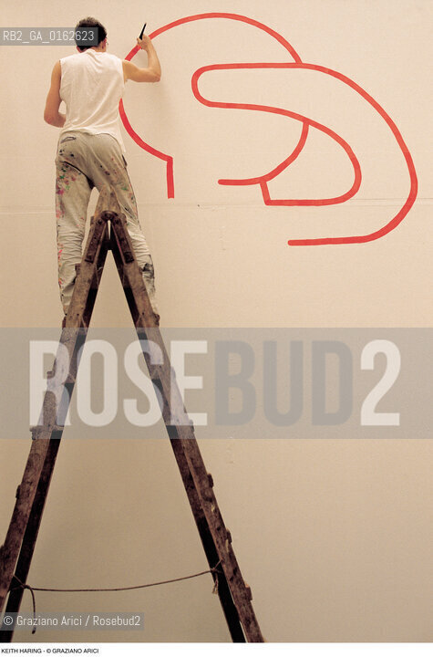 Caption: Nome: .HARING KEITH.Descrizione: .ARTE GRAFFITI BIENNALE.Credit: ©Graziano Arici/Rosebud2 / Costo: .A.Nazione: .USA.Cittˆ: ..Data: .1984