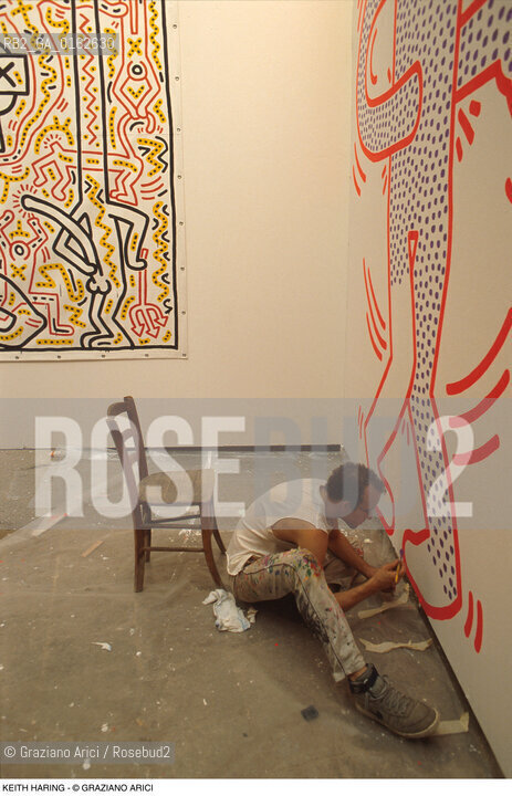 Caption: Nome: .HARING KEITH.Descrizione: .ARTE GRAFFITI BIENNALE.Credit: ©Graziano Arici/Rosebud2 / Costo: .A.Nazione: .USA.Cittˆ: ..Data: .1984