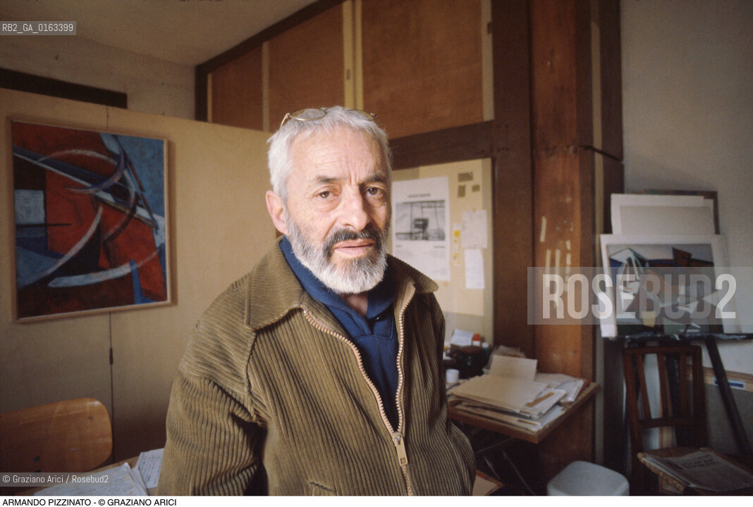 Caption: Nome: .PIZZINATO ARMANDO.Descrizione: .ARTE PITTORE FRONTE NUOVO DELLE ARTI IN STUDIO.Credit: ©Graziano Arici/Rosebud2 / Costo: .A.Nazione: .ITALIA.Cittˆ: ..Data: .1980