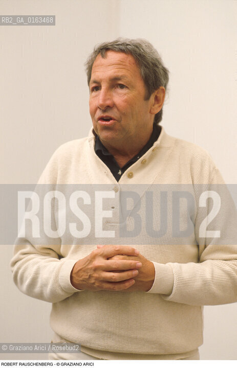 Caption: Nome: .RAUSCHENBERG ROBERT.Descrizione: .ARTE PITTORE BIENNALE POP ART.Credit: ©Graziano Arici/Rosebud2 / Costo: .A.Nazione: .USA.Cittˆ: .VENEZIA.Data: .1982