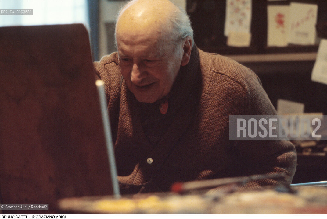 Caption: Nome: .SAETTI BRUNO.Descrizione: .ARTE PITTORE.Credit: ©Graziano Arici/Rosebud2 / Costo: .A.Nazione: .ITALIA.Cittˆ: ..Data: .1980