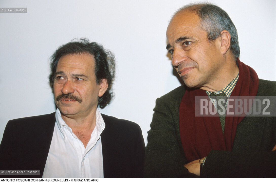 Caption: Nome: .FOSCARI ANTONIO.Descrizione: .ARCHITETTURA ARCHITETTO STORICO SAGGISTA/CON JANNIS KOUNELLIS.Credit: ©Graziano Arici/Rosebud2 / Costo: .A.Nazione: .ITALIA.Cittˆ: ..Data: .1990