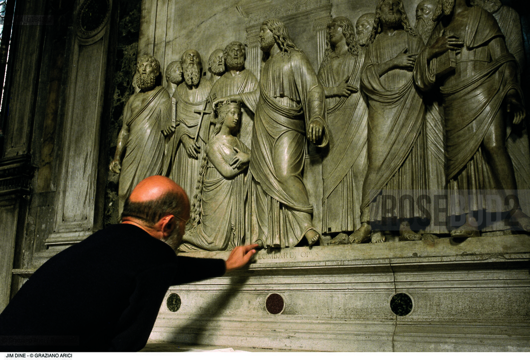 Nome: .DINE JIM.Descrizione: .ARTE PITTORE / CON SCULTURA DEL LOMBARDO.Credit: ©Graziano Arici/Rosebud2 / Costo: .A.Nazione: .USA.Cittˆ: ..Data: .1988.