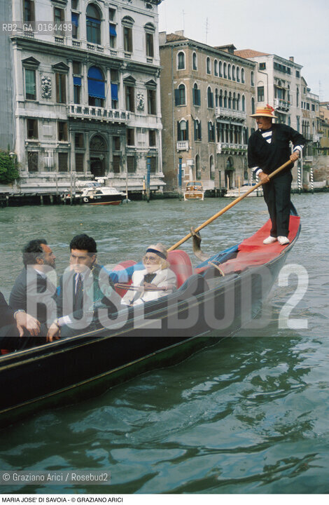 Caption: Nome: .MARIA JOSE DI SAVOIA.Descrizione: .EX REGINA DITALIA MOGLIE DI UMBERTO I DI SAVOIA / IN GONDOLA (BARCA) A VENEZIA.EX QUEEN OF ITALY WIFE OF UMBERTO I OF SAVOIA / IN GONDOLA (BOAT) IN VENICE.Credit: ©Graziano Arici/Rosebud2 / Costo: .A.Nazione: .BELGIO.BELGIUM.Cittˆ: ..Data: .1987
