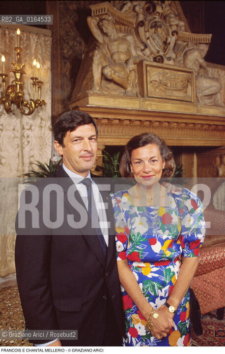 Caption: Caption: Nome: .MELLERIO FRANCOIS .Descrizione: .PRESIDENTE E DIRETTORE GENERALE DELLA MELLERIO DITS MELLIER JOAILLIERS / GIOIELLI / CON CHANTAL ALLHOTEL DANIELI.Credit: ©Graziano Arici/Rosebud2 / Costo: .A.Nazione: .FRANCIA.Cittˆ: ..Data: .1989