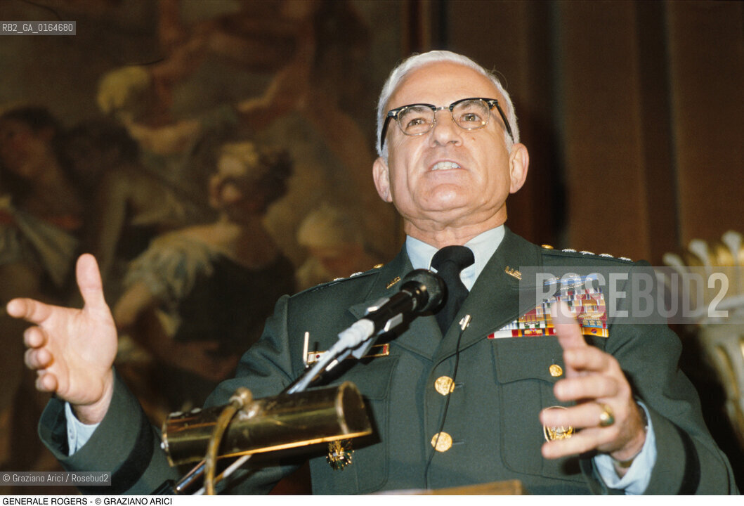 Caption: Nome: .GENERALE ROGERS.Descrizione: .POLITICA POLITICO MILITARE COMANDATE IN CAPO DELLA NATO.Credit: ©Graziano Arici/Rosebud2 / Costo: .A.Nazione: .ITALIA.Cittˆ: ..Data: .1983
