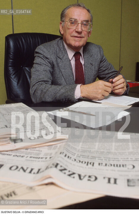 Caption: Nome: .SELVA GUSTAVO.Descrizione: .GIORNALISTA DIRETTORE DEL QUOTIDIANO (GIORNALE) IL GAZZETTINO.JOURNALIST DIRECTOR OF NEWSPAPER IL GAZZETTINO .Credit: ©Graziano Arici/Rosebud2 / Costo: .A.Nazione: .ITALIA.ITALY.Cittˆ: ..Data: .1983