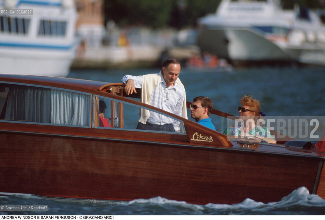 Caption: Nome: .ANDREA WINDSOR.Descrizione: .PRINCIPE DINGHILTERRA / CON LA MOGLIE SARAH FERGUSON / IN MOTOSCAFO .PRINCE OF ENGLAND / WITH HIS WIFE SARAH FERGUSON.Credit: ©Graziano Arici/Rosebud2 / Costo: .A.Nazione: .GRAN BRETAGNA.GREAT BRITAIN.Cittˆ: ..Data: .1993