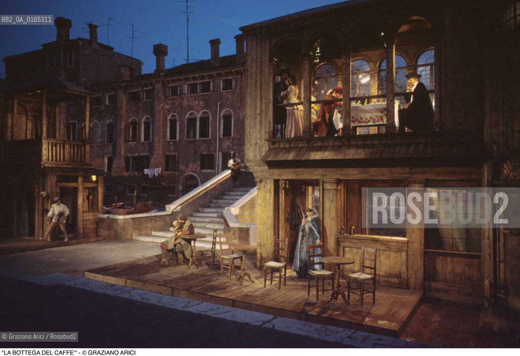 Caption: Caption: Nome: .LA BOTTEGA DEL CAFFE .Descrizione: .TEATRO / OPERA DI CARLO GOLDONI / DELLA COMPAGNIA GIULIO BOSETTI / TEATRO STABILE CARLO GOLDONI / IN CAMPO SAN TROVASO.Credit: ©Graziano Arici/Rosebud2 Costo: .A.Nazione: .ITALIA.Cittˆ: ..Data: .1990.