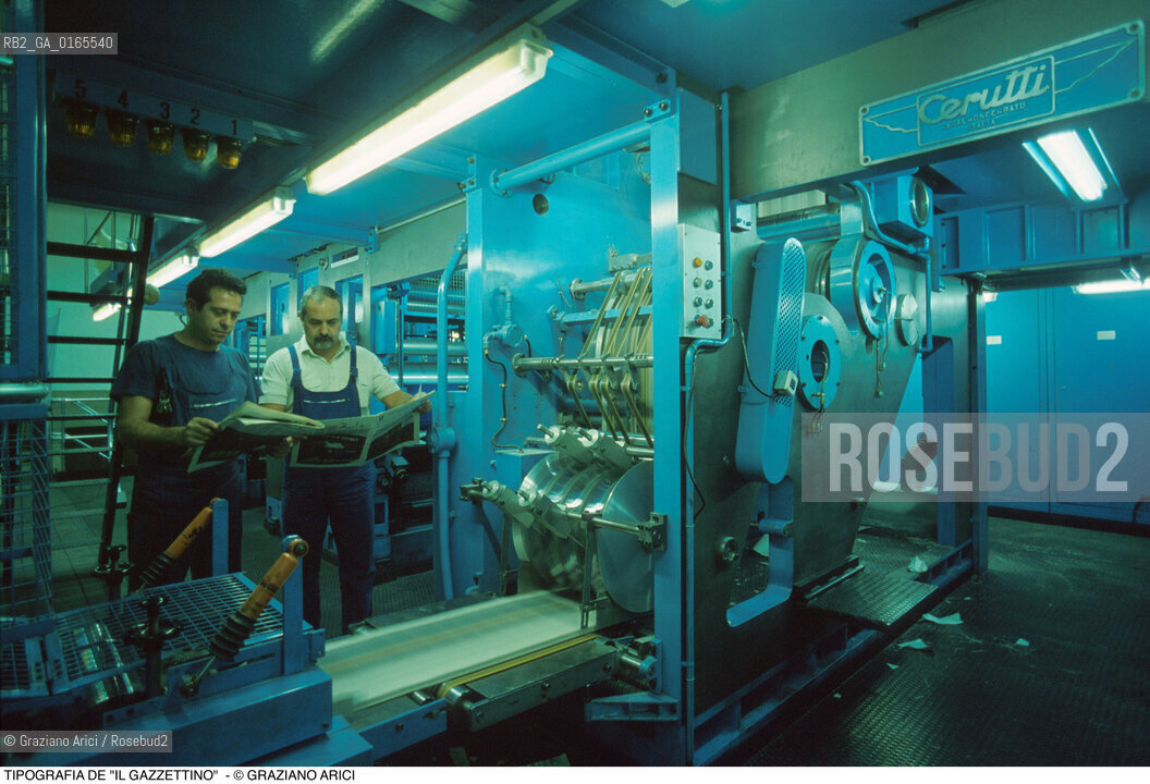 Nome: .TIPOGRAFIA DE IL GAZZETTINO    .Descrizione: .OPERAI MACCHINE.Credit: ©Graziano Arici/Rosebud2 Costo: ..Nazione: .ITALIA.Cittˆ: .MESTRE (VE).Data: .1989..