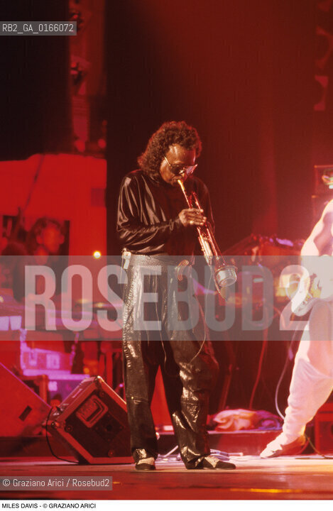 Caption: Nome: .DAVIS MILES.Descrizione: .MUSICA JAZZ ROCK TROMBETTISTA/ALLA TROMBA.Credit: ©Graziano Arici/Rosebud2 / Costo: .A.Nazione: .USA.Cittˆ: ..Data: .1989