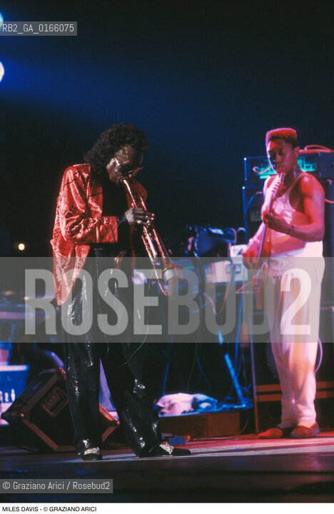 Caption: Nome: .DAVIS MILES.Descrizione: .MUSICA JAZZ ROCK TROMBETTISTA/ALLA TROMBA.Credit: ©Graziano Arici/Rosebud2 / Costo: .A.Nazione: .USA.Cittˆ: ..Data: .1989