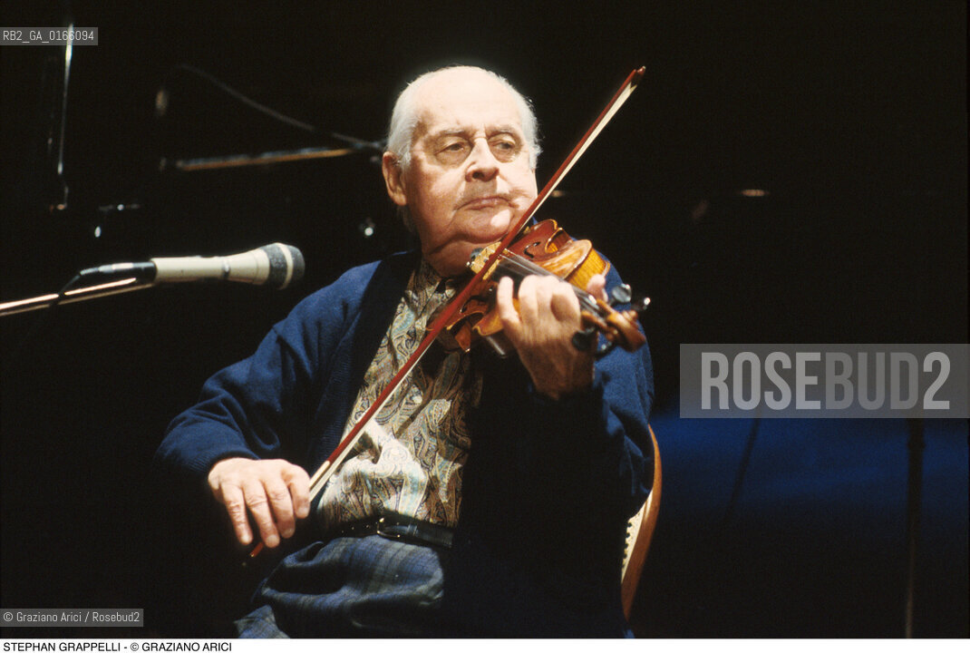 Caption: Nome: .GRAPPELLI STEPHAN.Descrizione: .MUSICA JAZZ VIOLINISTA/AL VIOLINO.Credit: ©Graziano Arici/Rosebud2 / Costo: .A.Nazione: .FRANCIA.Cittˆ: ..Data: .1993