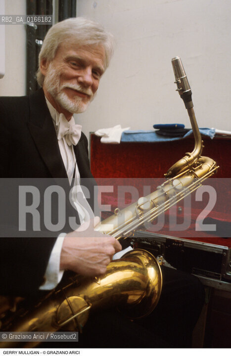 Caption: Nome: .MULLIGAN GERRY.Descrizione: .MUSICA JAZZ SASSOFONISTA/SASSOFONO.Credit: ©Graziano Arici/Rosebud2 / Costo: .A.Nazione: .USA.Cittˆ: ..Data: .1992