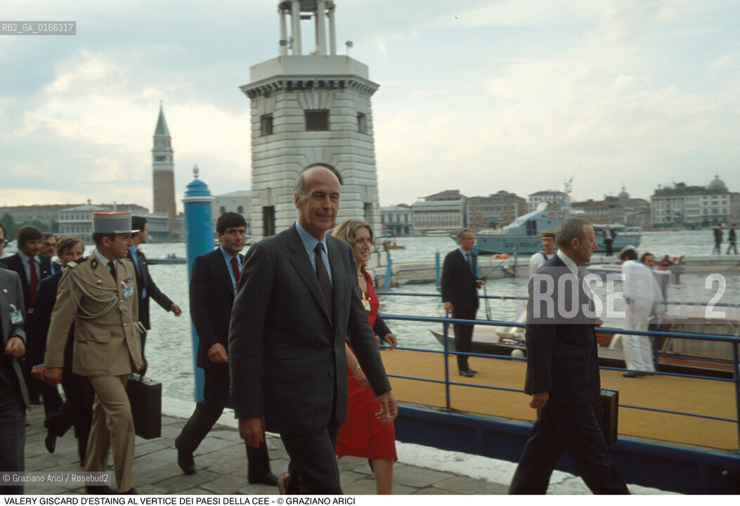 Nome: .SUMMIT.Descrizione: .POLITICA VERTICE DEI PAESI CEE / IL PRESIDENTE FRANCESE VALERY GISCARD DESTAING / ALLA FONDAZIONE CINI NELLISOLA DI S. GIORGIO .Credit: ©Graziano Arici/Rosebud2 Costo: ..Nazione: .ITALIA.Cittˆ: .VENEZIA.Data: .1980..