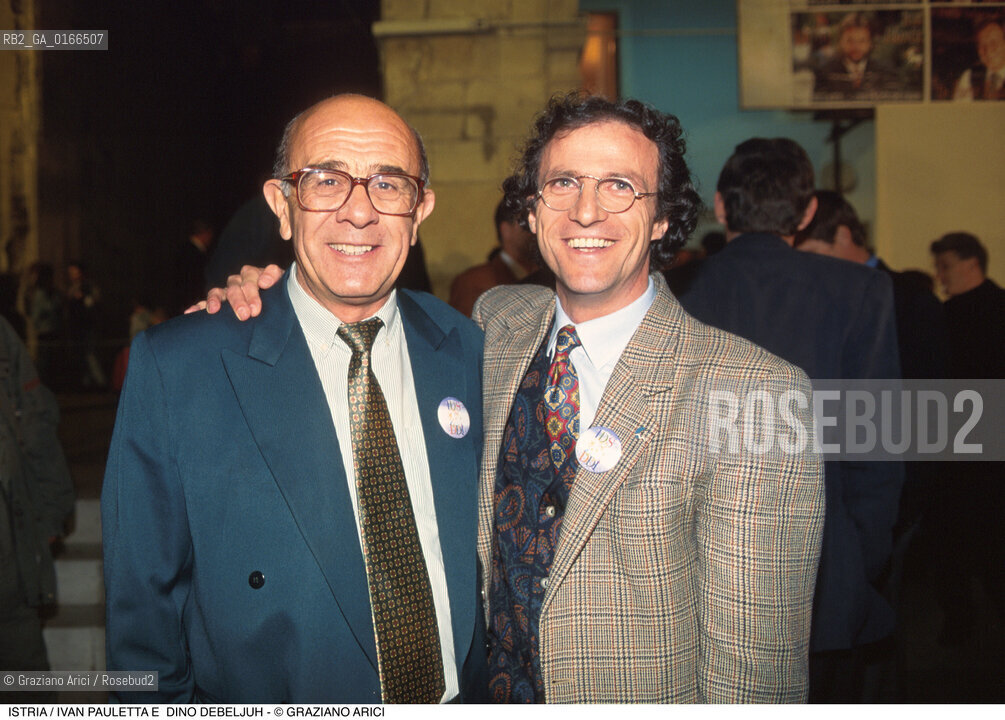 Nome: .REGIONE ISTRIA.Descrizione: .POLITICA / IVAN PAULETTA E DINO DEBELJUH DEPUTATO DEL PARLAMENTO CROATO PER LA DIETA DEMOCRATICA ISTRIANA .Credit: ©Graziano Arici/Rosebud2 / Costo: .A.Nazione: ..Cittˆ: .POLA.Data: .1995