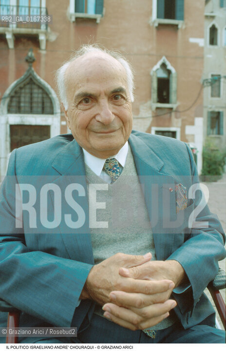 RELIGIONE EBRAICA TEOLOGIA POLITICA /  ANDRE CHOURAQUI (ISRAELE), UNO DEI MASSIMI INTERPRETI DELLEBRAISMO INTERCONFESSIONALE / A VENEZIA IN CAMPO S. ANGELO / 2000 - ©Graziano Arici/Rosebud2 