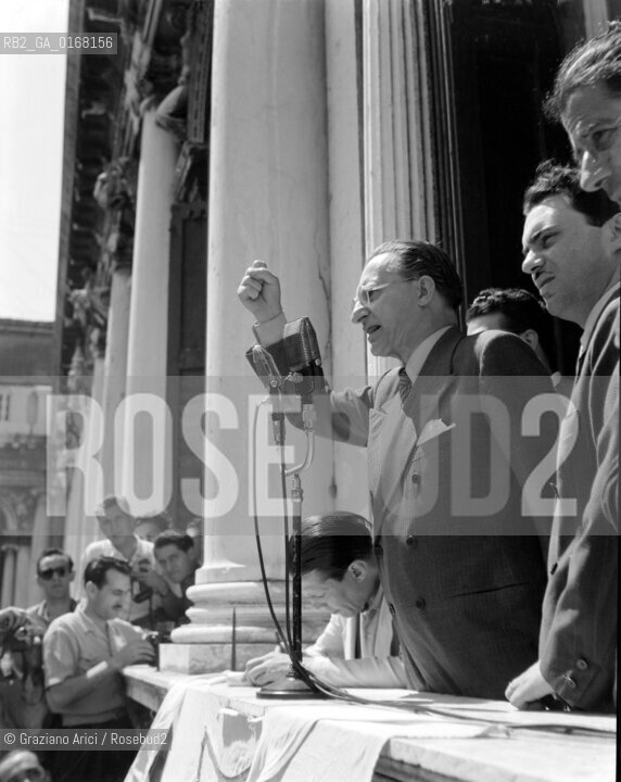 MEETING OF THE ITALIAN POLITICIAN ALCIDE DE GASPERI IN VENICE - APRIL 1948 © ARCHIVIO Graziano Arici/Rosebud2 