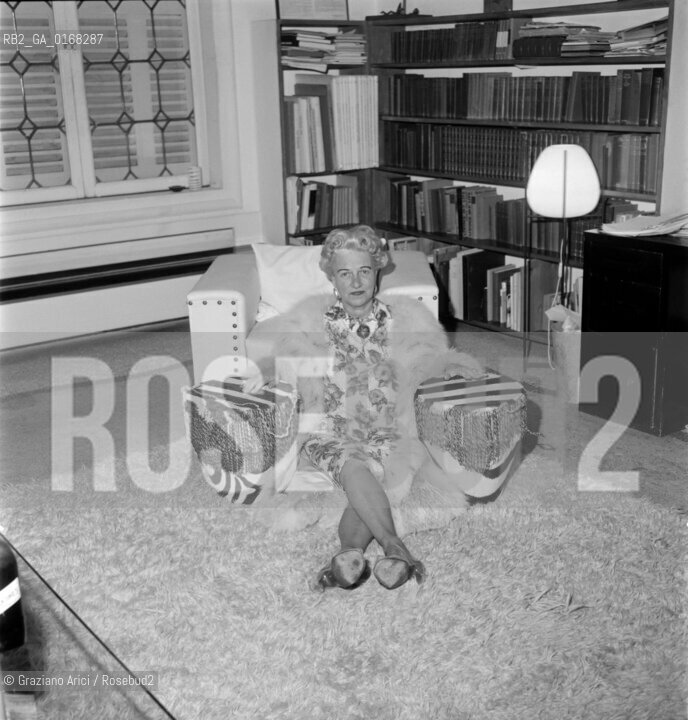 THE ART COLLECTOR PEGGY GUGGENHEIM AT HOME - VENICE - 196? © ARCHIVIO Graziano Arici/Rosebud2  / ARTE / COLLEZIONISTA