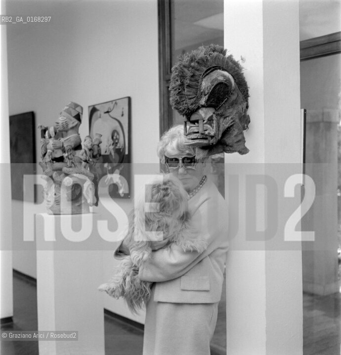 THE ART COLLECTOR PEGGY GUGGENHEIM AT HER HOME IN VENICE - 196? - © ARCHIVIO Graziano Arici/Rosebud2  / ARTE / COLLEZIONISTA