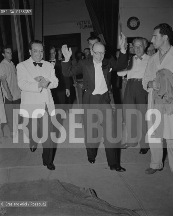 THE  COMPOSER IGOR STRAVINSKIJ AFTER THE PERFORMANCE OF THE OPERA THE RAKES PROGRESS AT THE THEATRE LA SCALA IN MILAN (ITALY) - 1951 -  © ARCHIVIO Graziano Arici/Rosebud2  / MUSICA / COMPOSITORE / TEATRO LA SCALA