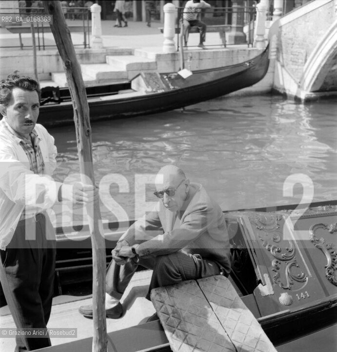 THE  COMPOSER IGOR STRAVINSKIJ ON A GONDOLA IN VENICE - 1959 -  © ARCHIVIO Graziano Arici/Rosebud2  / MUSICA / COMPOSITORE / GONDOLA