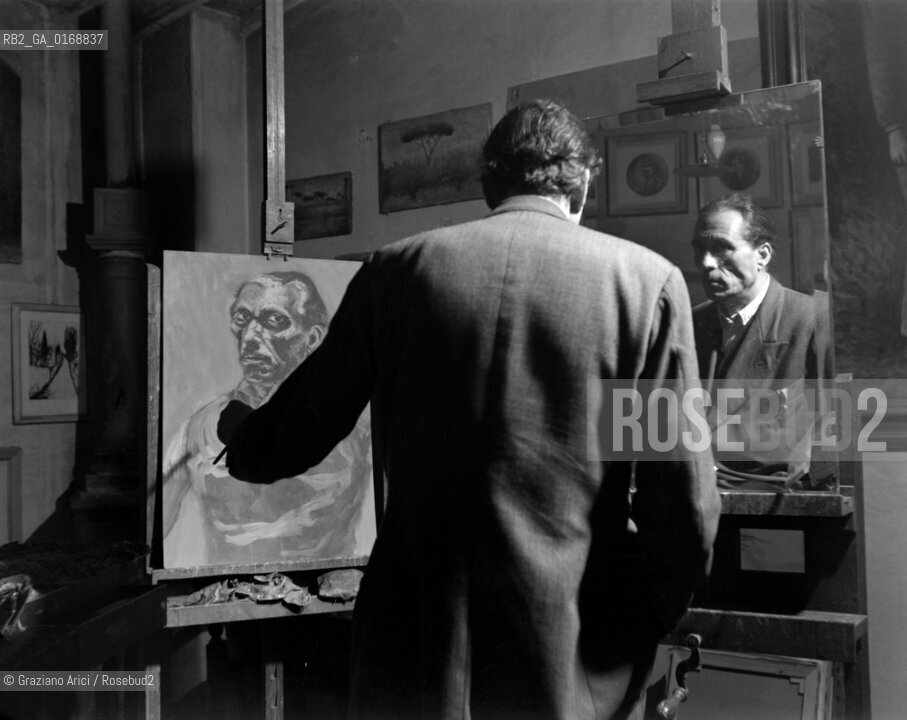 THE PAINTER OTTONE ROSAI - FLORENCE - 1948 © ARCHIVIO Graziano Arici/Rosebud2  / ARTE / PITTORE