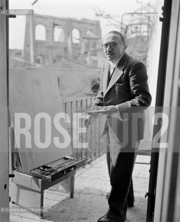 THE PAINTER PIO SEMEGHINI - VERONA - 1950 © ARCHIVIO Graziano Arici/Rosebud2  / CINEMA / ARTE / PITTORE