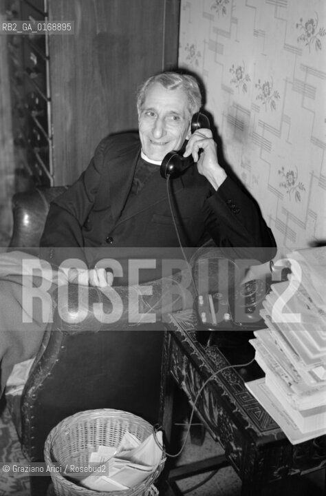THE  POLITICIAN AND JOURNALIST DON LUIGI STURZO IN ROME  - 1949  © ARCHIVIO Graziano Arici/Rosebud2  / POLITICA / D.C. / TELEFONO