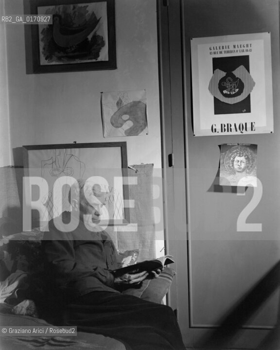 THE PAINTER GEORGES BRAQUE IN HIS STUDIO IN PARIS - 1948 © ARCHIVIO Graziano Arici/Rosebud2  / ARTE / PITTORE