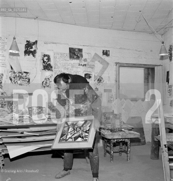THE PAINTER EMILIO VEDOVA IN VENICE  - 1966 © ARCHIVIO Graziano Arici/Rosebud2  /ARTE / PITTORE