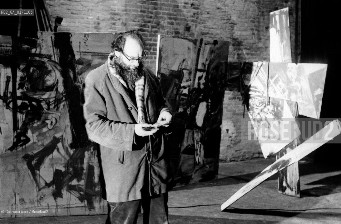 THE PAINTER EMILIO VEDOVA IN VENICE - 1966 © ARCHIVIO Graziano Arici/Rosebud2  /ARTE / PITTORE