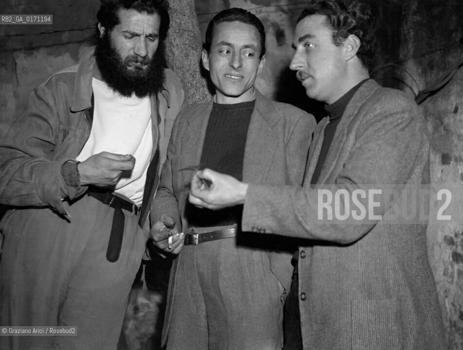 THE PAINTERS EMILIO VEDOVA, ARMANDO PIZZINATO AND GIUSEPPE SANTOMASO IN VENICE - 1949 © ARCHIVIO Graziano Arici/Rosebud2  /ARTE / PITTORE