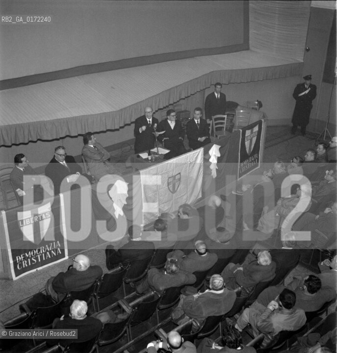 THE POLITICIAN MARIO SCELBA - 195? - © ARCHIVIO Graziano Arici/Rosebud2  / POLITICA / QUESTIONE ALTO ADIGE / COMIZIO