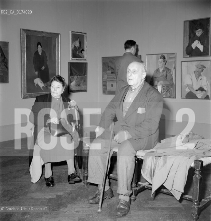 THE PAINTER  ROBERTO MELLI WITH HIS WIFE  - 1954 - © ARCHIVIO Graziano Arici/Rosebud2  / ARTE / PITTORE