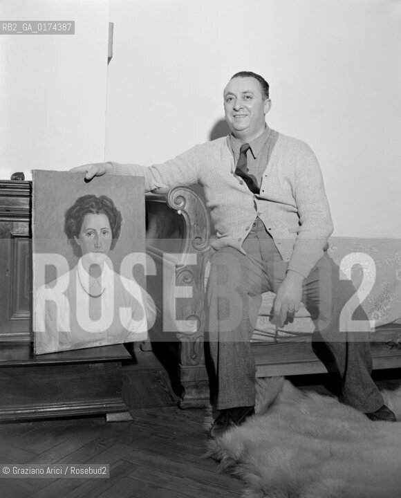 THE PAINTER GIANFILIPPO USELLINI - ROME - 1950 © ARCHIVIO Graziano Arici/Rosebud2  / ARTE / PITTORE .