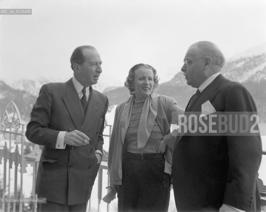 THE PRESIDENT OF SWITZERLAND CELIO - SAIN MORITZ - 195? - © ARCHIVIO Graziano Arici/Rosebud2  / PRESIDENTE / POLITICA