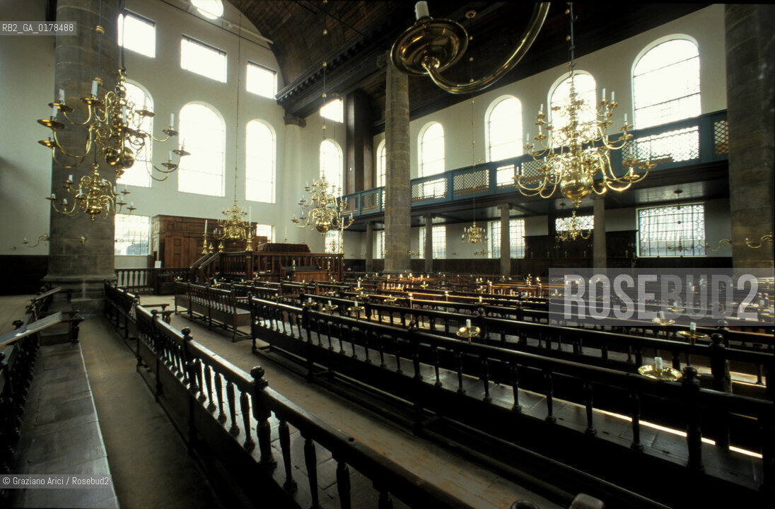 OLANDA , AMSTERDAM : LA GRANDE SINAGOGA PORTOGHESE - ESNOGA -  © 2002 Graziano Arici/Rosebud2 / EBREI / GEO