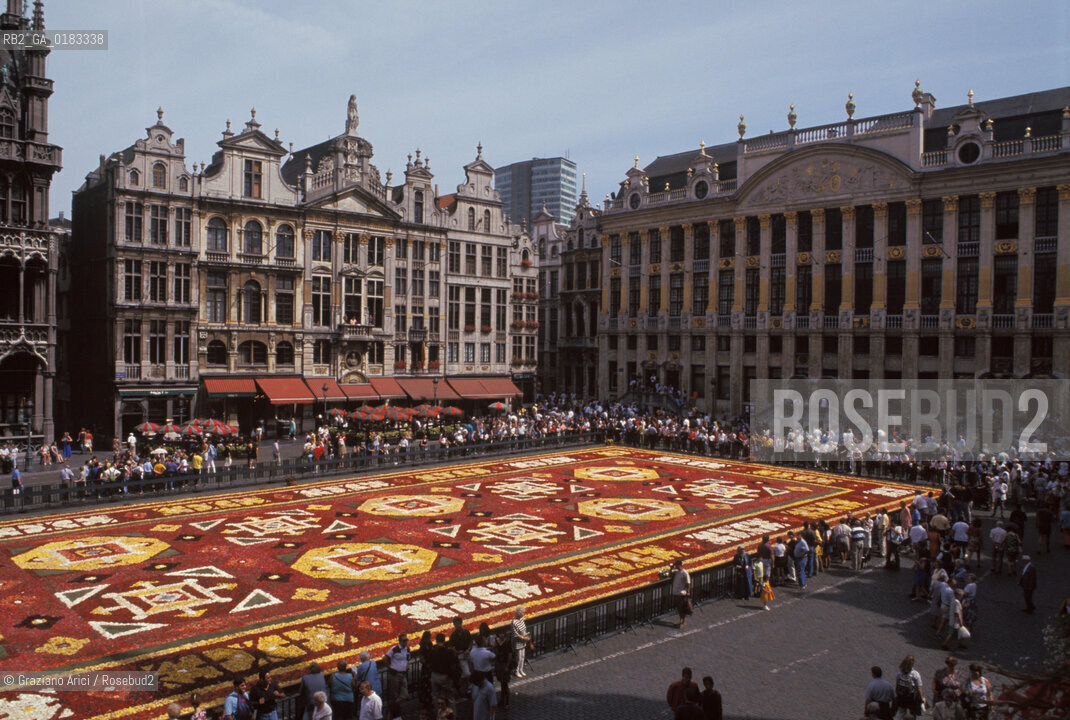 ( BELGIO ) BRUXELLES ( BRUSSEL ) : TAPPETO DI FIORI SULLA GRAND-PLACE   - © 2001 Graziano Arici/Rosebud2 / GEO