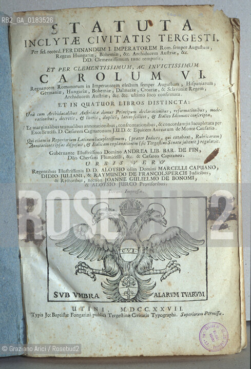 ( SLOVENIA  ) ISTRIA -  STATUTI DELLA CITTA DI TRIESTE 1727 - © 2001 Graziano Arici/Rosebud2 / GEO / LINGUA / MINORANZA / IMPERO ASBURGICO