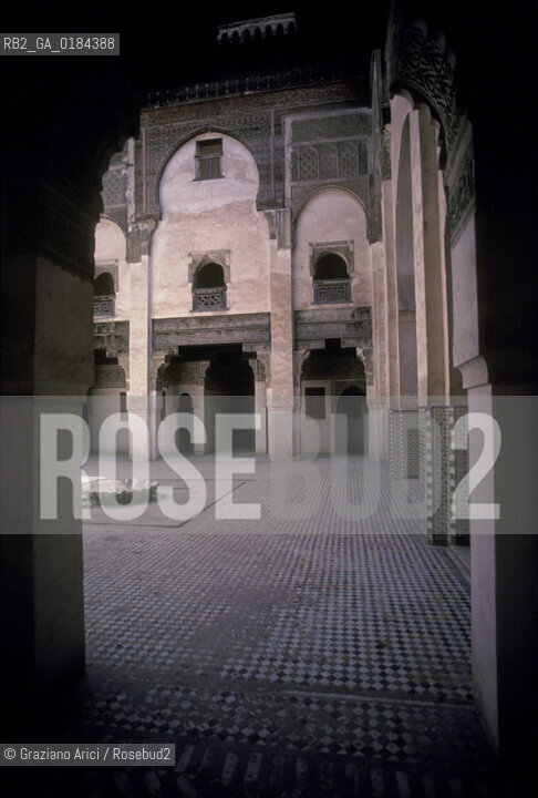 ( MAROCCO ) FEZ :  FES EL BALI  - MEDERSA  (MADRASA ) SCUOLA CORANICA SEFFARINE   - © 1996 Graziano Arici/Rosebud2 / GEO