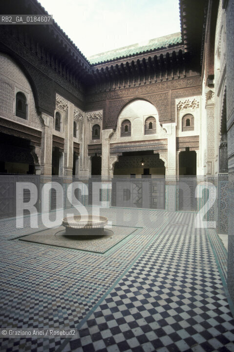 ( MAROCCO ) MEKNES : - MEDERSA  (MADRASA ) SCUOLA CORANICA BOU INANIA   - © 1996 Graziano Arici/Rosebud2 / GEO
