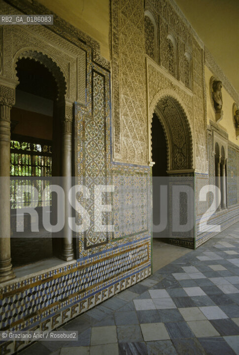 ( SPAGNA  ) ANDALUSIA  SIVIGLIA  : IL PALAZZO DELLALCAZAR   © 1980 Graziano Arici/Rosebud2 / GEO ARCHITETTURA ARABO ANDALUSA