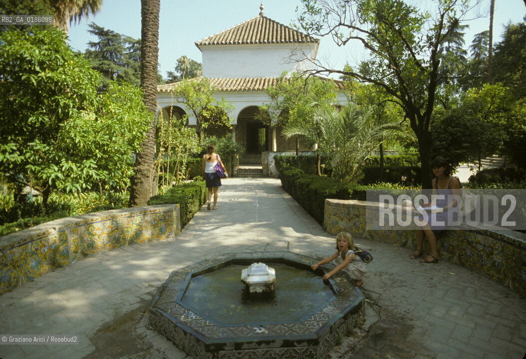 ( SPAGNA  ) ANDALUSIA  SIVIGLIA  : I GIARDINI DEL PALAZZO DELLALCAZAR   © 1980 Graziano Arici/Rosebud2 / GEO ARCHIETTURA ARABO ANDALUSA
