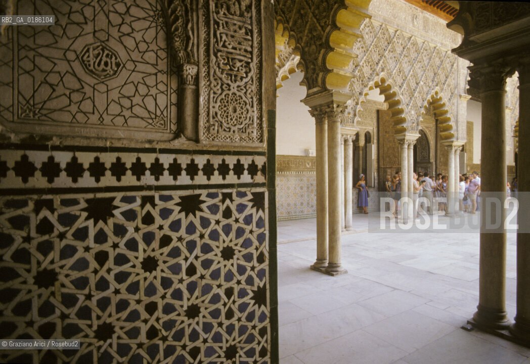 ( SPAGNA  ) ANDALUSIA  SIVIGLIA  : IL PALAZZO DELLALCAZAR   © 1980 Graziano Arici/Rosebud2 / GEO ARCHITETTURA ARABO ANDALUSA