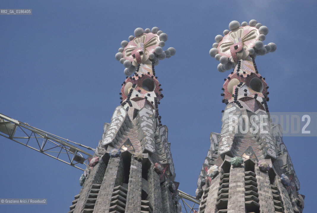 ( SPAGNA  ) CATALOGNA BARCELLONA : LA CATTEDRALE DE LA SAGRADA FAMILIA DI ANTONIO GAUDI   © 1990 Graziano Arici/Rosebud2 / GEO ARCHITETTURA MODERNA